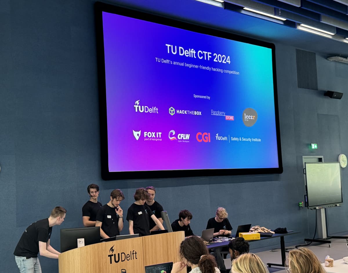 Presentation slide of sponsors during TU Delft CTF 2024